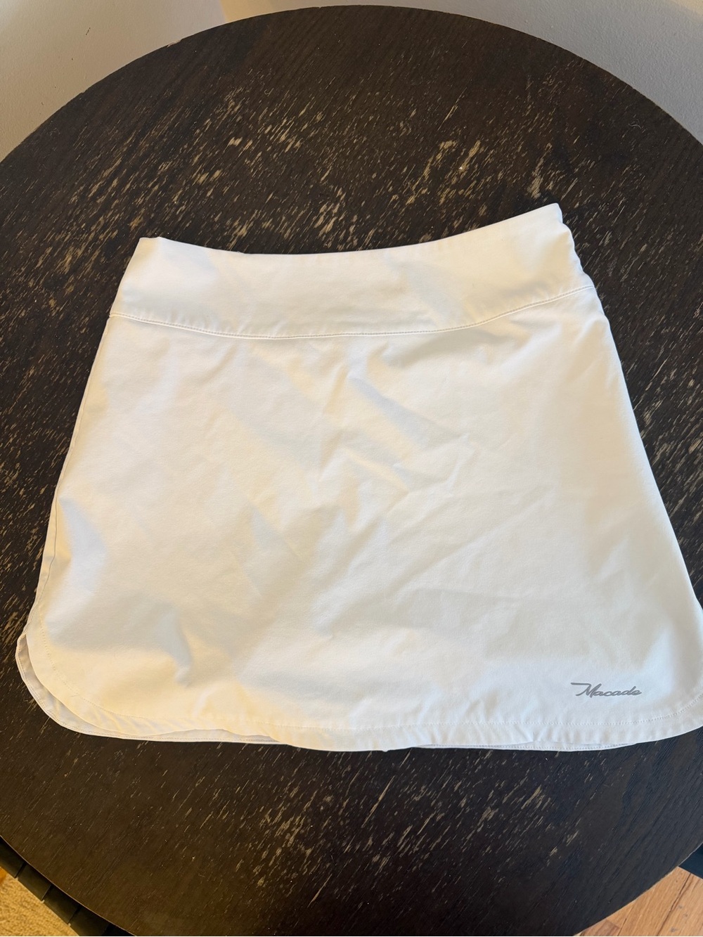 White Performance Mini Skirt with Built-In Short